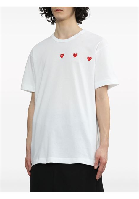 printed t-shirt unisex white in cotton COMME DES GARÇONS PLAY | AX-T337-0513